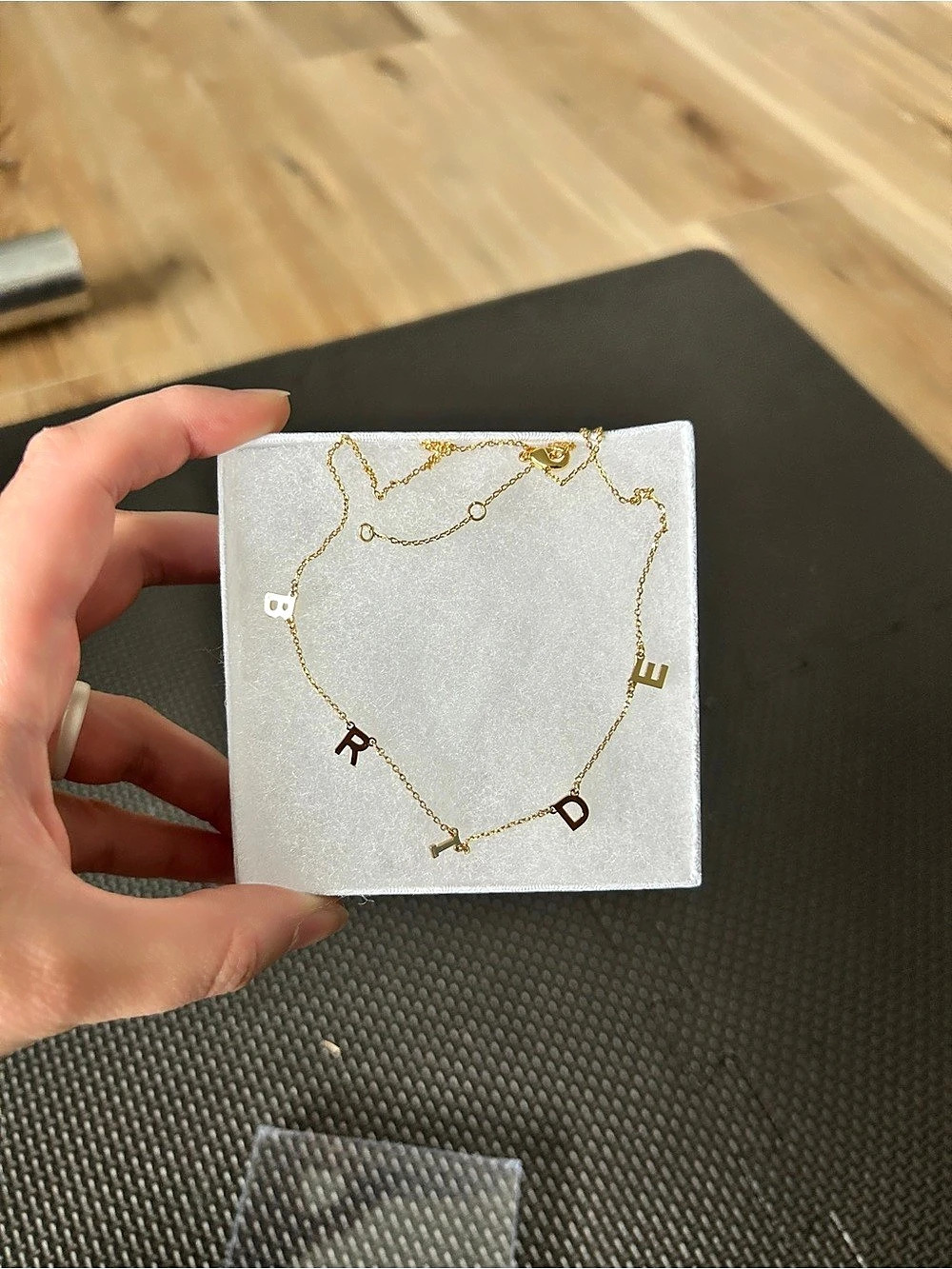 BRIDE Gold-Tone Letter Charm Necklace New